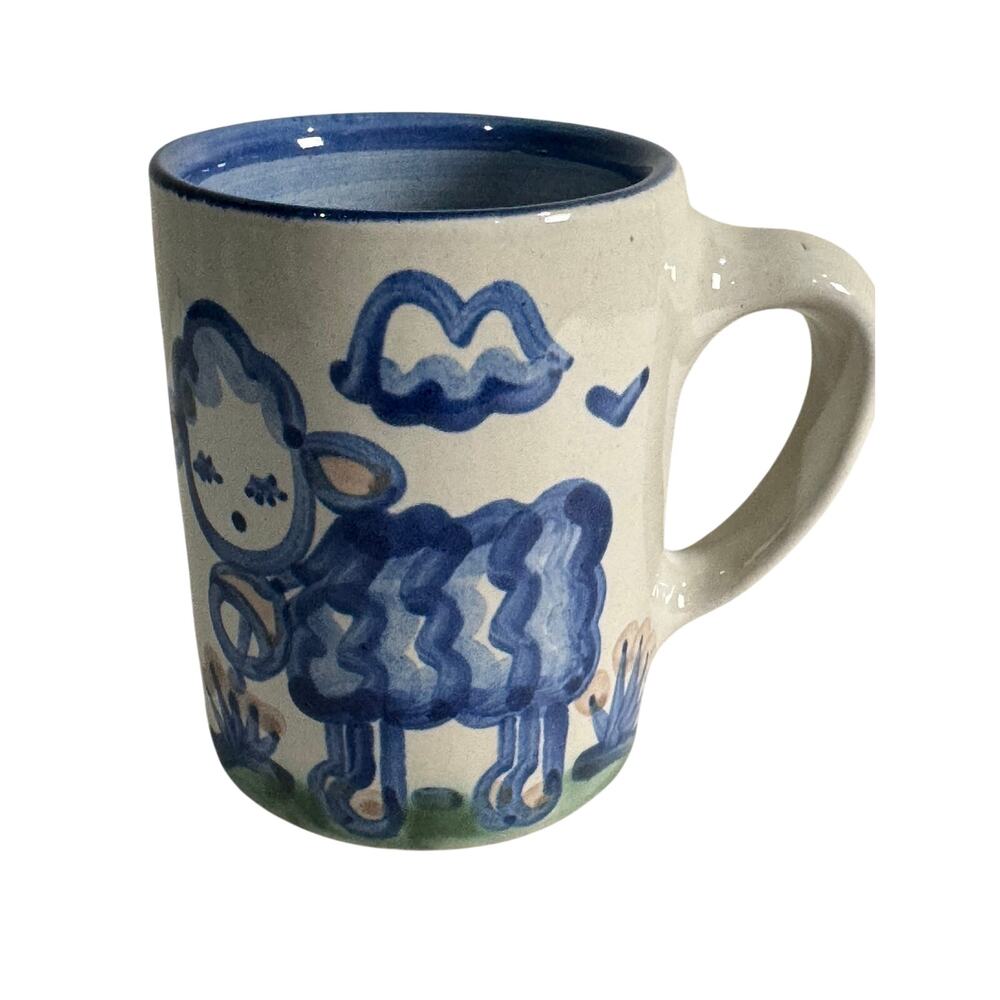 M.A. Hadley Pottery Handpainted Sheep Coffee Mug